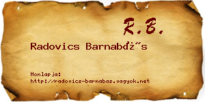 Radovics Barnabás névjegykártya