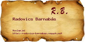 Radovics Barnabás névjegykártya